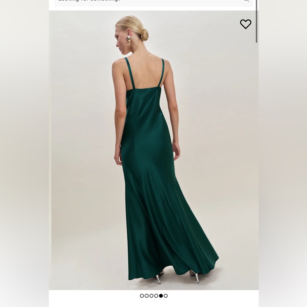 Reformation Tyler Satin Dress Green - Size 6 - Picture 4 of 7